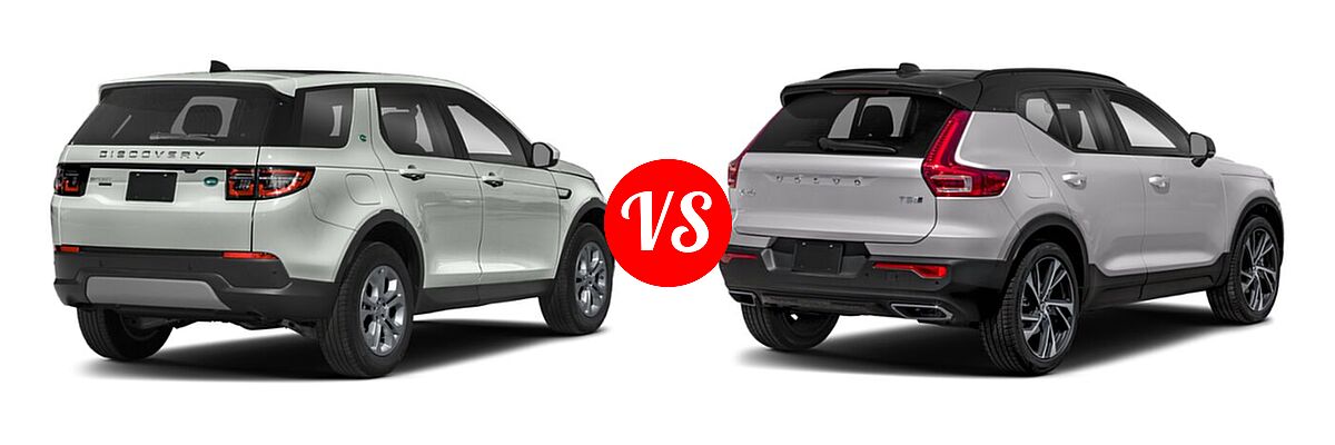 2021 Land Rover Discovery Sport SUV S / S R-Dynamic / SE / SE R-Dynamic vs. 2019 Volvo XC40 SUV R-Design - Rear Right Comparison
