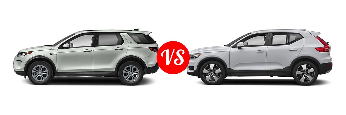 2021 Land Rover Discovery Sport SUV S / S R-Dynamic / SE / SE R-Dynamic vs. 2019 Volvo XC40 SUV Momentum / R-Design - Side Comparison