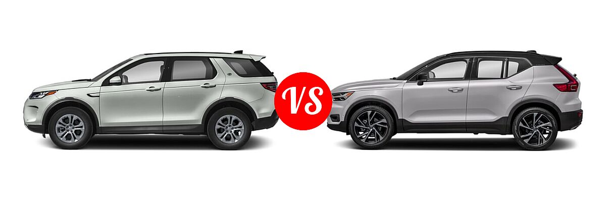 2021 Land Rover Discovery Sport SUV S / S R-Dynamic / SE / SE R-Dynamic vs. 2019 Volvo XC40 SUV R-Design - Side Comparison