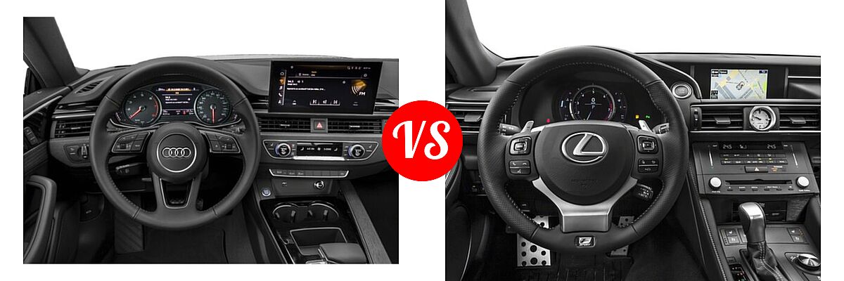 2021 Audi A5 Coupe S line Premium / S line Premium Plus / S line Prestige vs. 2018 Lexus RC 350 Coupe RC 350 - Dashboard Comparison