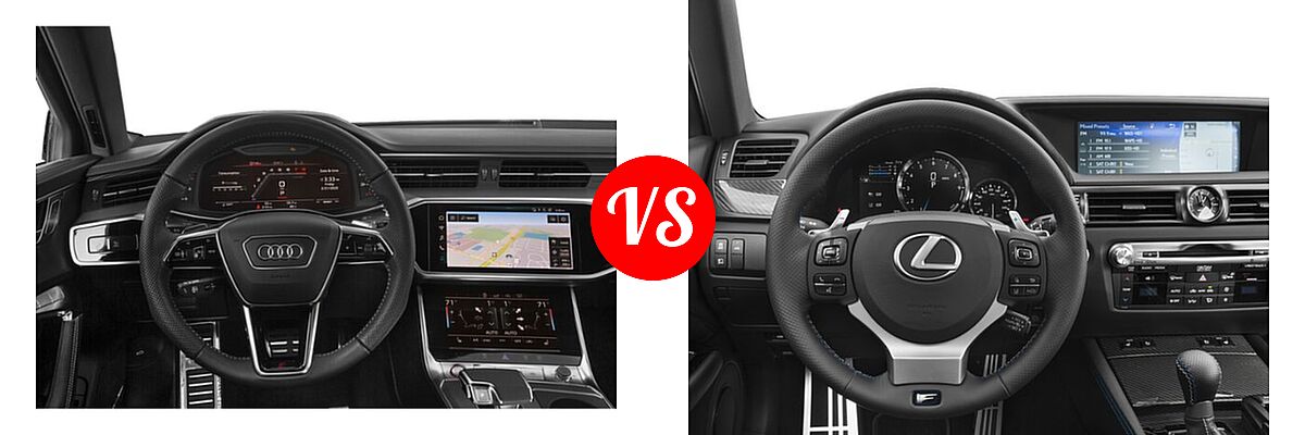 2021 Audi S6 Sedan Premium Plus / Prestige vs. 2018 Lexus GS F Sedan RWD - Dashboard Comparison