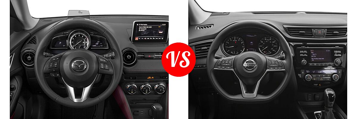 2017 Mazda CX-3 SUV Grand Touring vs. 2017 Nissan Rogue Sport SUV S / SV - Dashboard Comparison