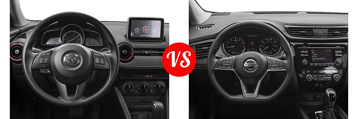 2017 Mazda CX-3 SUV Sport vs. 2017 Nissan Rogue Sport SUV S / SV - Dashboard Comparison
