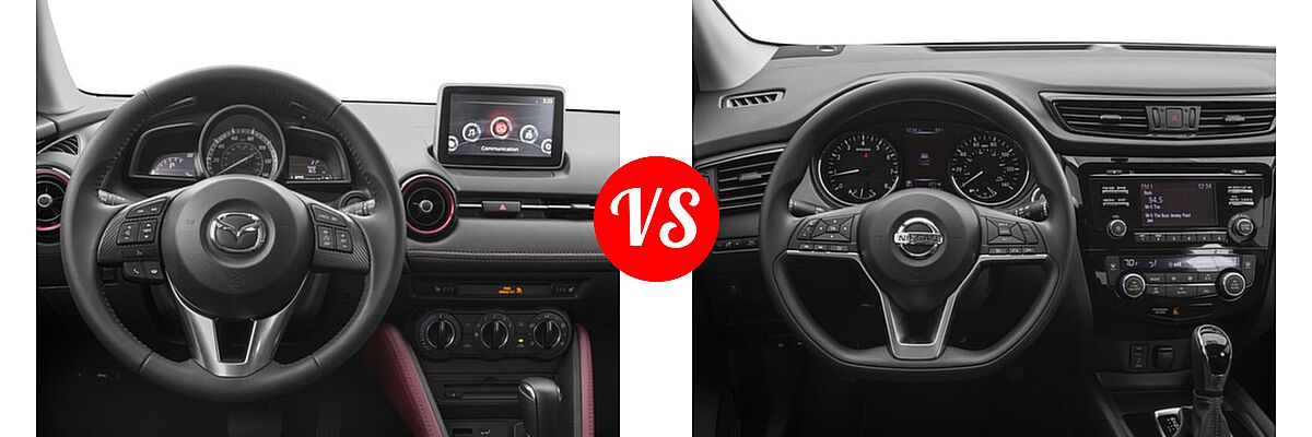 2017 Mazda CX-3 SUV Touring vs. 2017 Nissan Rogue Sport SUV S / SV - Dashboard Comparison