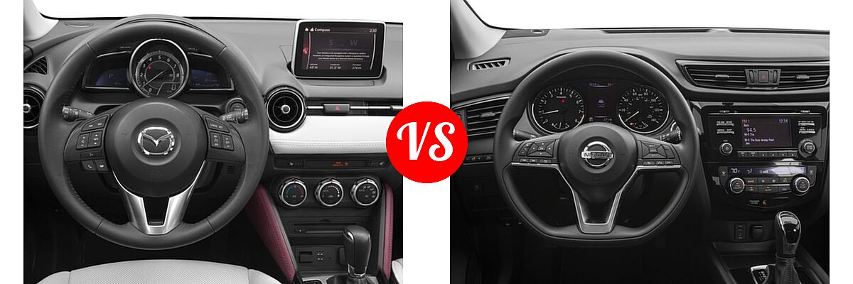 2017 Mazda CX-3 SUV Grand Touring vs. 2017 Nissan Rogue Sport SUV S / SV - Dashboard Comparison