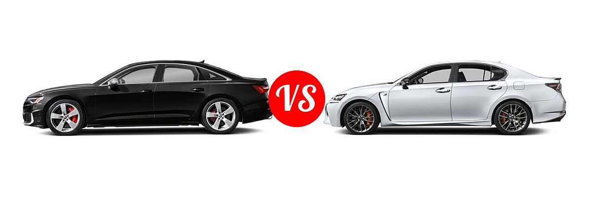 2021 Audi S6 Sedan Premium Plus / Prestige vs. 2018 Lexus GS F Sedan RWD - Side Comparison
