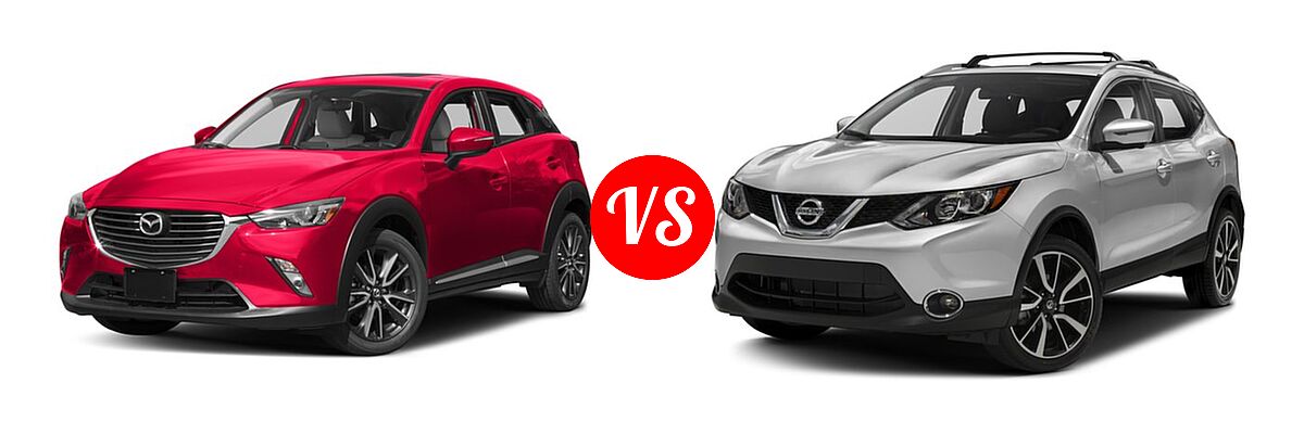 2017 Mazda CX-3 SUV Grand Touring vs. 2017 Nissan Rogue Sport SUV SL - Front Left Comparison