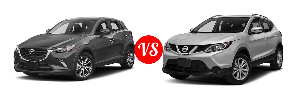 2017 Mazda CX-3 SUV Touring vs. 2017 Nissan Rogue Sport SUV S / SV - Front Left Comparison