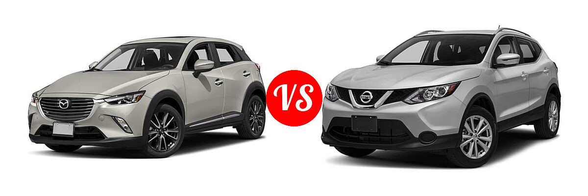 2017 Mazda CX-3 SUV Grand Touring vs. 2017 Nissan Rogue Sport SUV S / SV - Front Left Comparison