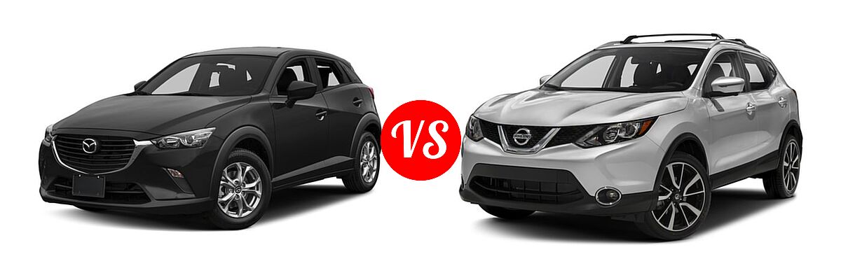 2017 Mazda CX-3 SUV Sport vs. 2017 Nissan Rogue Sport SUV SL - Front Left Comparison