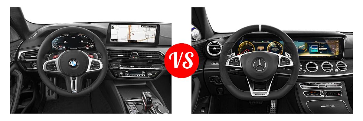 2021 BMW M5 Sedan Sedan vs. 2018 Mercedes-Benz E-Class AMG E 63 S 4MATIC Sedan AMG E 63 S - Dashboard Comparison