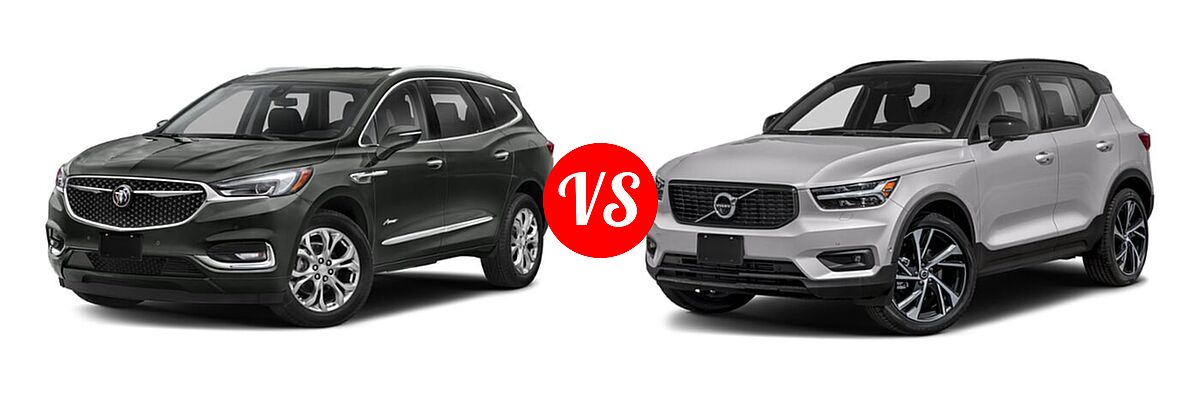 2021 Buick Enclave SUV Avenir vs. 2019 Volvo XC40 SUV R-Design - Front Left Comparison
