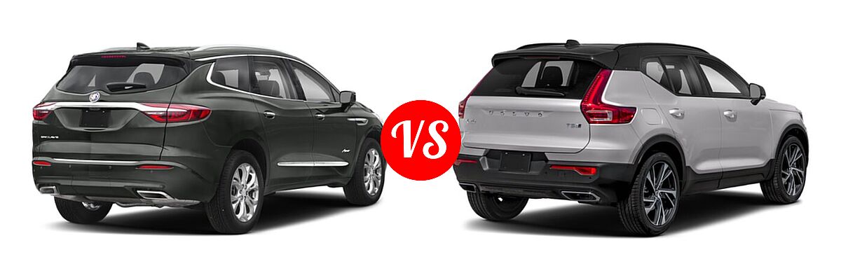 2021 Buick Enclave SUV Avenir vs. 2019 Volvo XC40 SUV R-Design - Rear Right Comparison