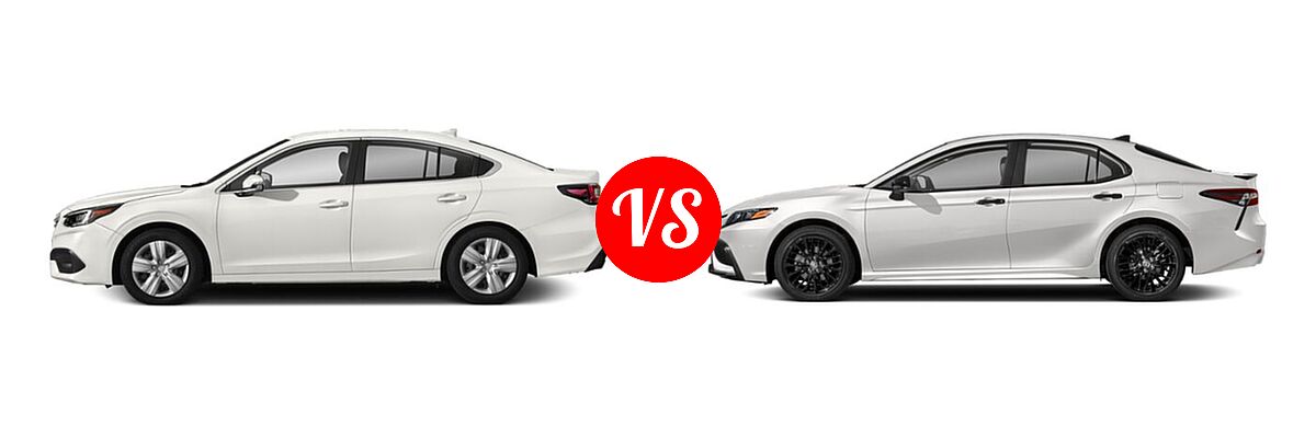 2021 Subaru Legacy Sedan CVT / Limited XT / Touring XT vs. 2021 Toyota Camry Sedan SE Nightshade - Side Comparison