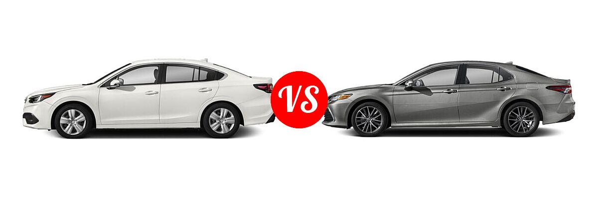 2021 Subaru Legacy Sedan CVT / Limited XT / Touring XT vs. 2021 Toyota Camry Sedan XLE / XLE V6 - Side Comparison