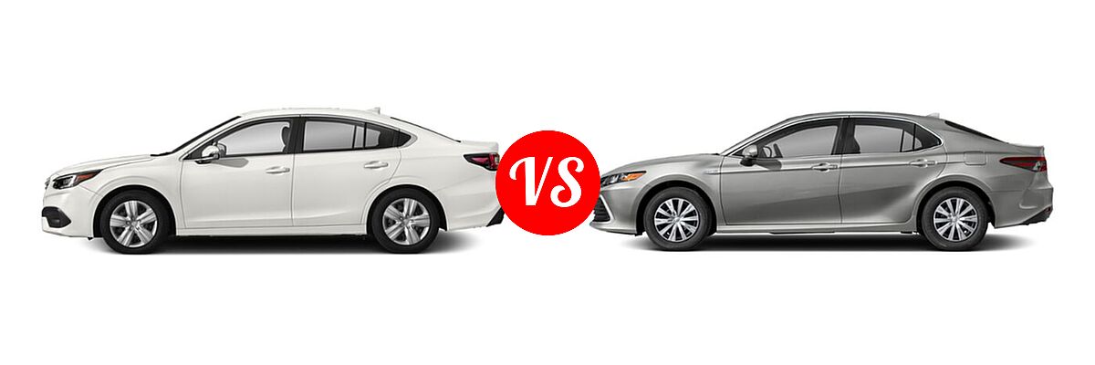 2021 Subaru Legacy Sedan CVT / Limited XT / Touring XT vs. 2021 Toyota Camry Hybrid Sedan Hybrid Hybrid LE - Side Comparison