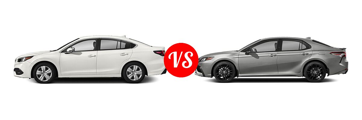 2021 Subaru Legacy Sedan CVT / Limited XT / Touring XT vs. 2021 Toyota Camry Sedan XSE / XSE V6 - Side Comparison