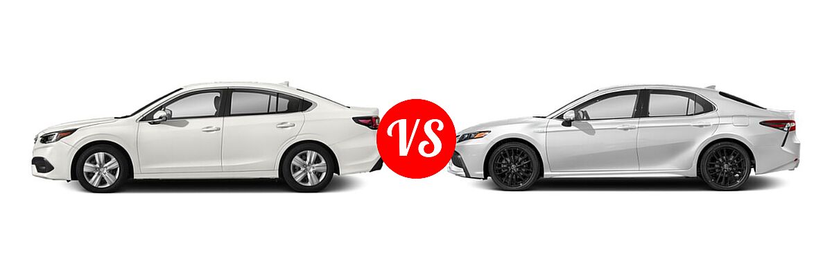 2021 Subaru Legacy Sedan CVT / Limited XT / Touring XT vs. 2021 Toyota Camry Hybrid Sedan Hybrid Hybrid XSE - Side Comparison