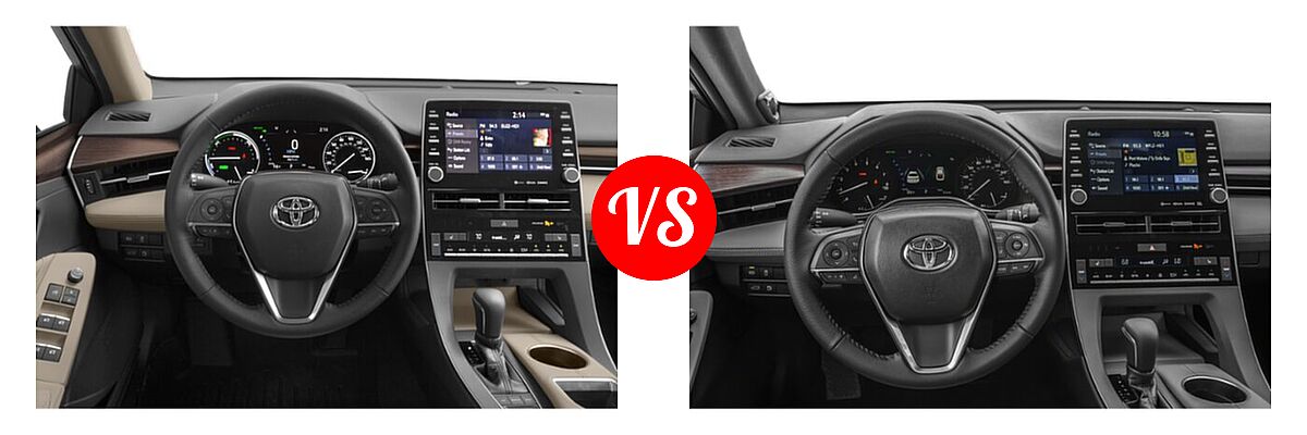 2021 Toyota Avalon Hybrid Sedan Hybrid Hybrid XLE vs. 2021 Toyota Avalon Sedan XLE - Dashboard Comparison