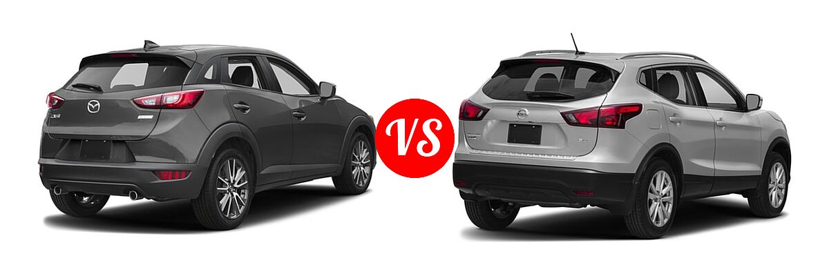 2017 Mazda CX-3 SUV Touring vs. 2017 Nissan Rogue Sport SUV S / SV - Rear Right Comparison