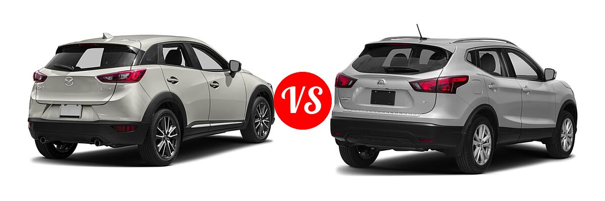 2017 Mazda CX-3 SUV Grand Touring vs. 2017 Nissan Rogue Sport SUV S / SV - Rear Right Comparison