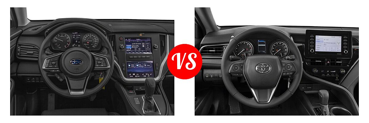 2021 Subaru Legacy Sedan CVT / Limited XT / Touring XT vs. 2021 Toyota Camry Sedan SE - Dashboard Comparison