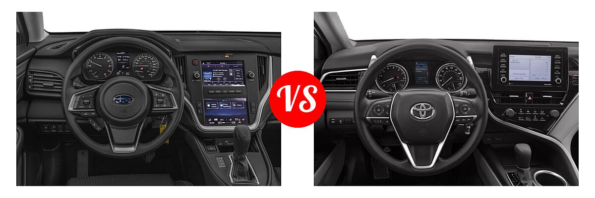 2021 Subaru Legacy Sedan CVT / Limited XT / Touring XT vs. 2021 Toyota Camry Sedan LE - Dashboard Comparison