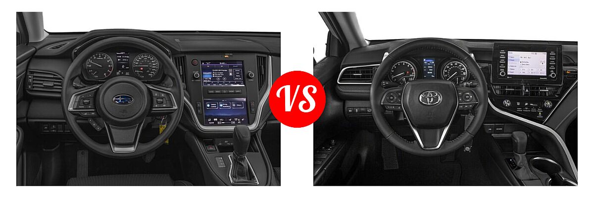 2021 Subaru Legacy Sedan CVT / Limited XT / Touring XT vs. 2021 Toyota Camry Sedan SE Nightshade - Dashboard Comparison