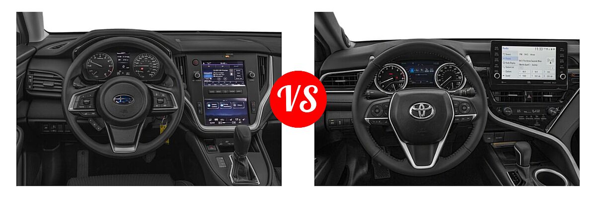 2021 Subaru Legacy Sedan CVT / Limited XT / Touring XT vs. 2021 Toyota Camry Sedan XLE / XLE V6 - Dashboard Comparison