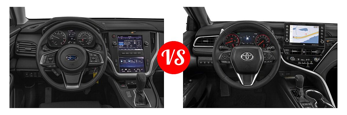 2021 Subaru Legacy Sedan CVT / Limited XT / Touring XT vs. 2021 Toyota Camry Sedan XSE / XSE V6 - Dashboard Comparison