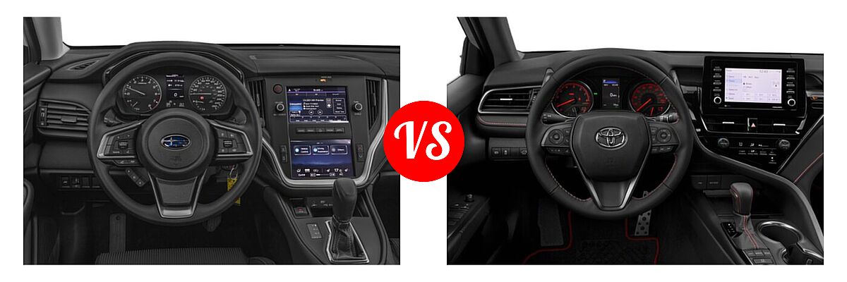 2021 Subaru Legacy Sedan CVT / Limited XT / Touring XT vs. 2021 Toyota Camry Sedan TRD V6 - Dashboard Comparison