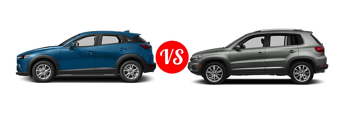 2017 Mazda CX-3 SUV Sport vs. 2017 Volkswagen Tiguan Limited SUV 2.0T 4MOTION / 2.0T FWD - Side Comparison