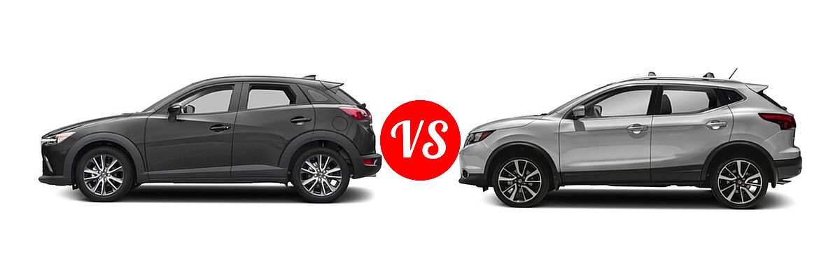 2017 Mazda CX-3 SUV Touring vs. 2017 Nissan Rogue Sport SUV SL - Side Comparison