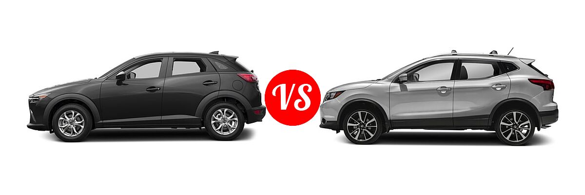2017 Mazda CX-3 SUV Sport vs. 2017 Nissan Rogue Sport SUV SL - Side Comparison