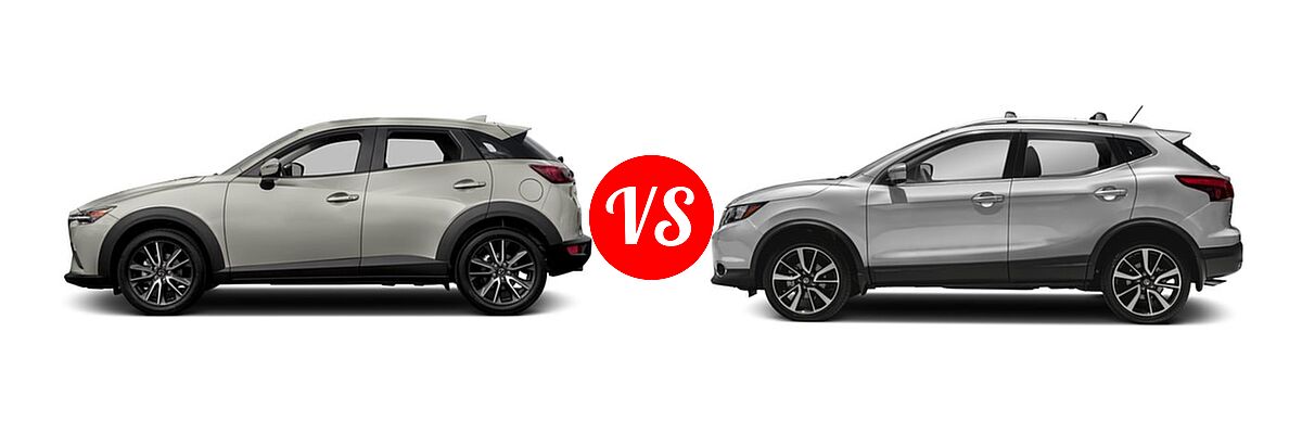 2017 Mazda CX-3 SUV Touring vs. 2017 Nissan Rogue Sport SUV SL - Side Comparison