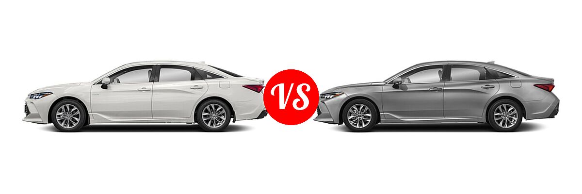 2021 Toyota Avalon Hybrid Sedan Hybrid Hybrid XLE vs. 2021 Toyota Avalon Sedan XLE - Side Comparison