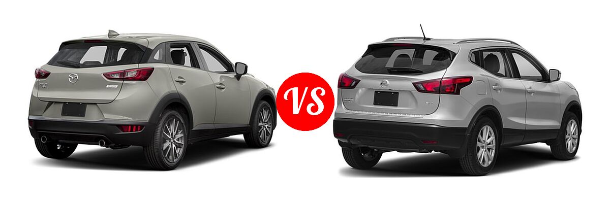 2017 Mazda CX-3 SUV Touring vs. 2017 Nissan Rogue Sport SUV S / SV - Rear Right Comparison