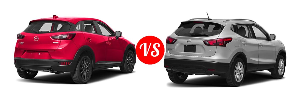 2017 Mazda CX-3 SUV Grand Touring vs. 2017 Nissan Rogue Sport SUV S / SV - Rear Right Comparison