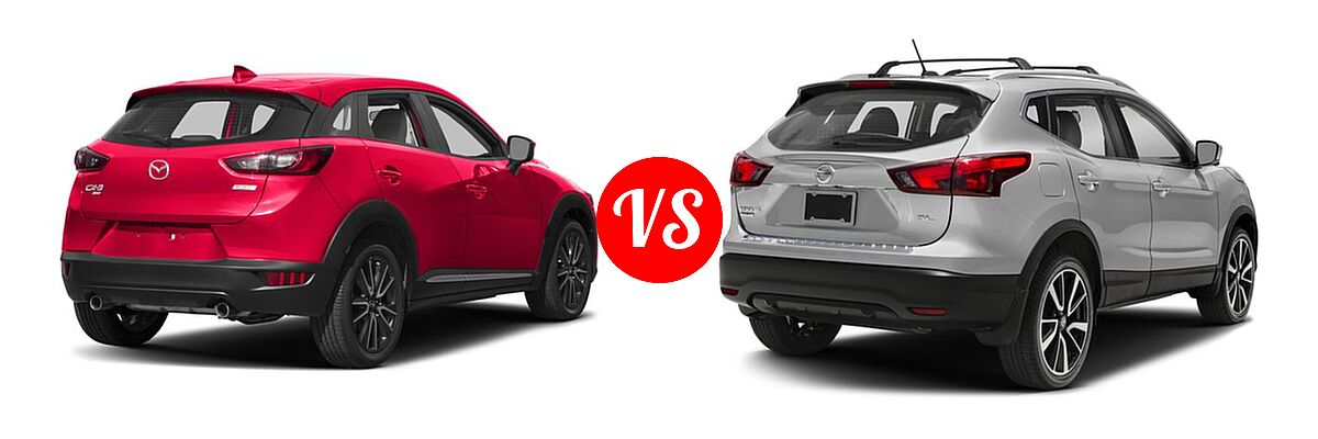 2017 Mazda CX-3 SUV Grand Touring vs. 2017 Nissan Rogue Sport SUV SL - Rear Right Comparison