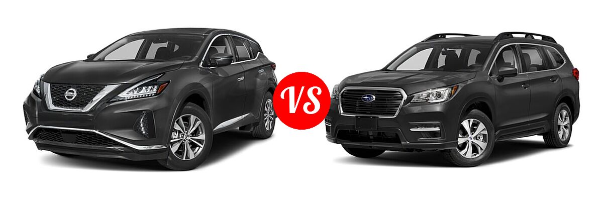 2021 Nissan Murano SUV S / SV vs. 2021 Subaru Ascent SUV Premium - Front Left Comparison