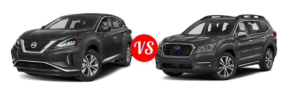 2021 Nissan Murano SUV S / SV vs. 2021 Subaru Ascent SUV Touring - Front Left Comparison