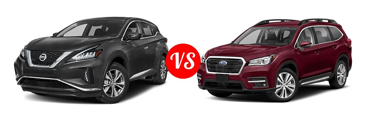 2021 Nissan Murano SUV S / SV vs. 2021 Subaru Ascent SUV Limited - Front Left Comparison