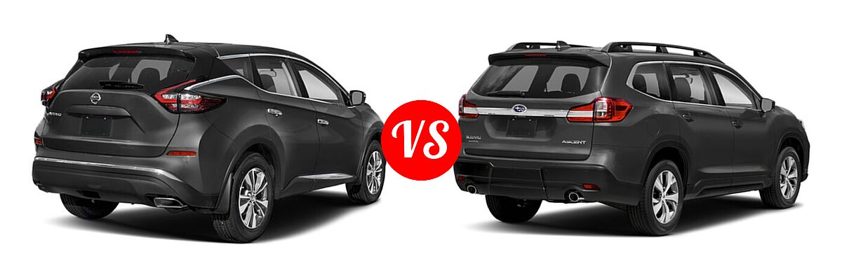 2021 Nissan Murano SUV S / SV vs. 2021 Subaru Ascent SUV Premium - Rear Right Comparison
