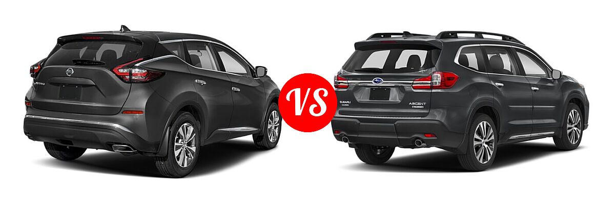 2021 Nissan Murano SUV S / SV vs. 2021 Subaru Ascent SUV Touring - Rear Right Comparison