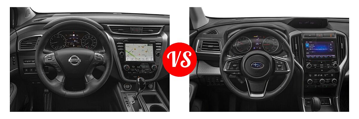 2021 Nissan Murano SUV Platinum / SL vs. 2021 Subaru Ascent SUV 8-Passenger - Dashboard Comparison