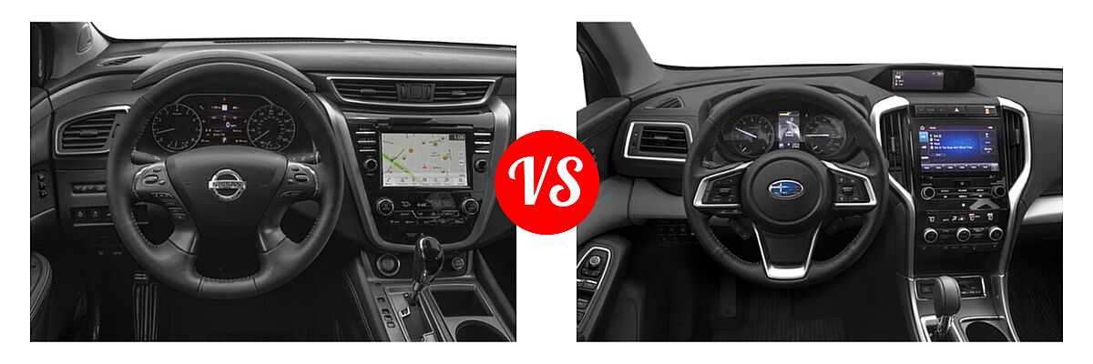 2021 Nissan Murano SUV Platinum / SL vs. 2021 Subaru Ascent SUV Limited - Dashboard Comparison