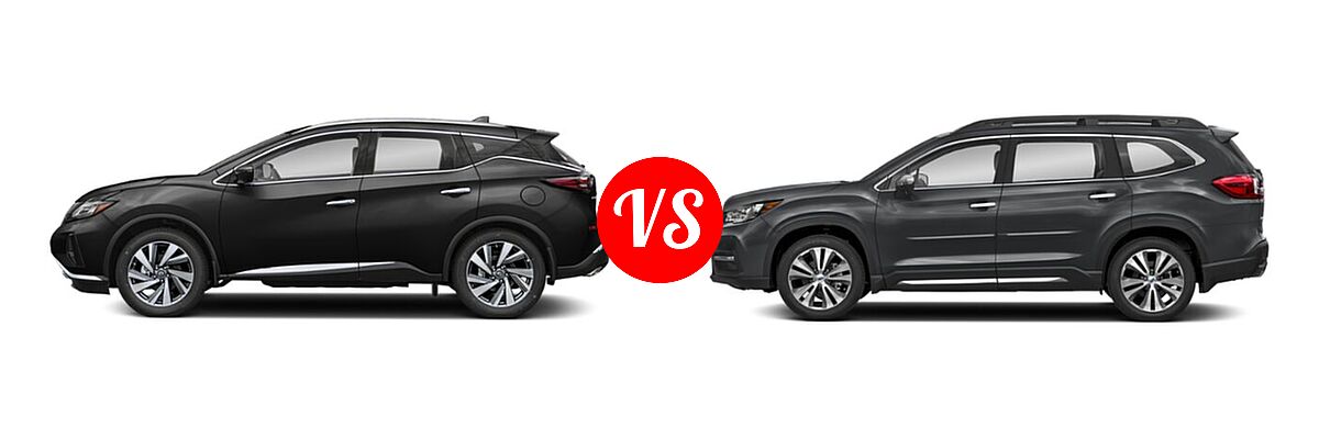 2021 Nissan Murano SUV Platinum / SL vs. 2021 Subaru Ascent SUV Touring - Side Comparison