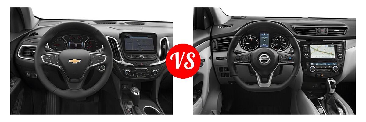 2021 Chevrolet Equinox SUV Premier vs. 2021 Nissan Rogue Sport SUV SL - Dashboard Comparison