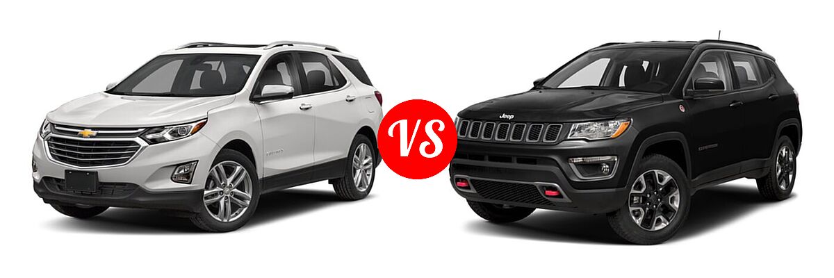 2021 Chevrolet Equinox SUV Premier vs. 2021 Jeep Compass SUV Trailhawk - Front Left Comparison