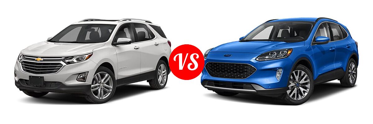 2021 Chevrolet Equinox SUV Premier vs. 2021 Ford Escape SUV Titanium - Front Left Comparison